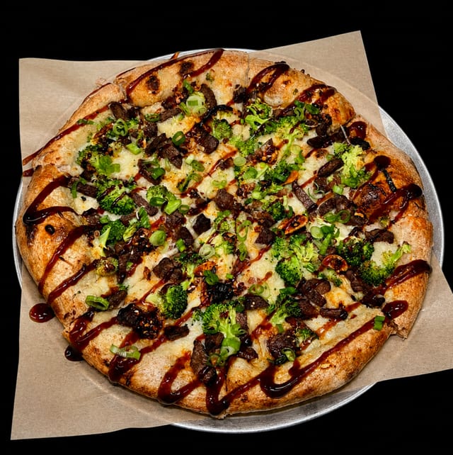Bulgogi Beef & Broccoli Pizza.