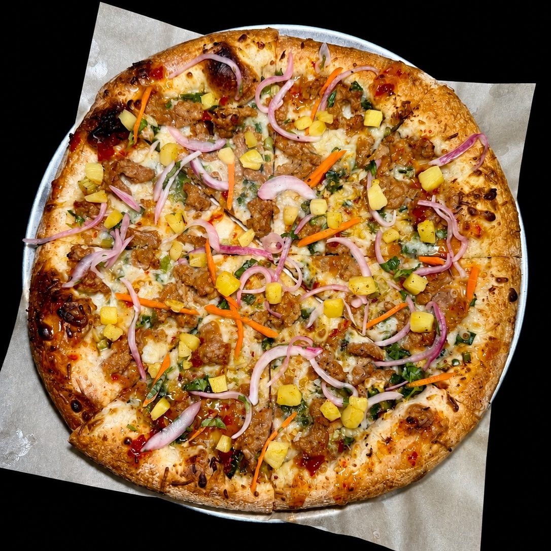 Thai BBQ Pizza.