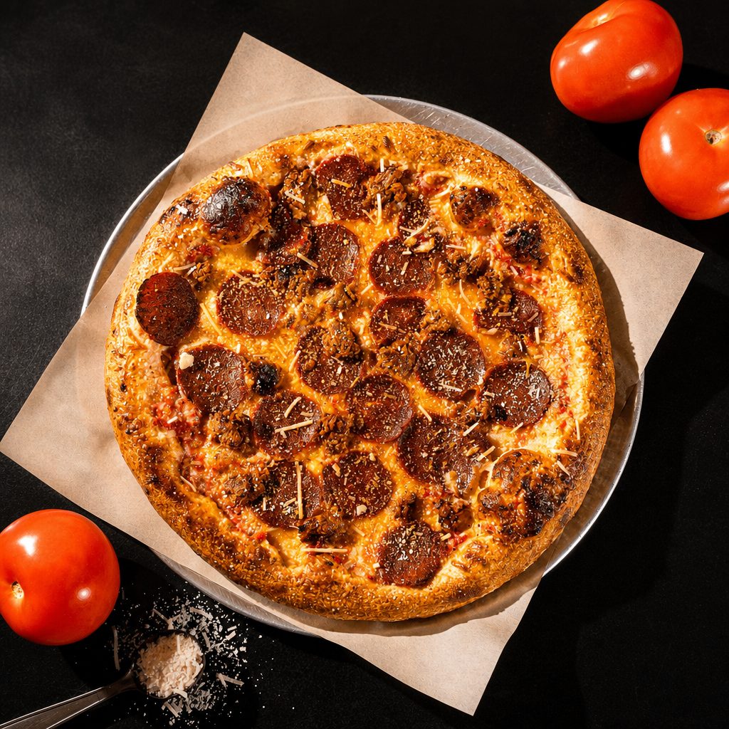Pepperoni & Sausage Pizza.