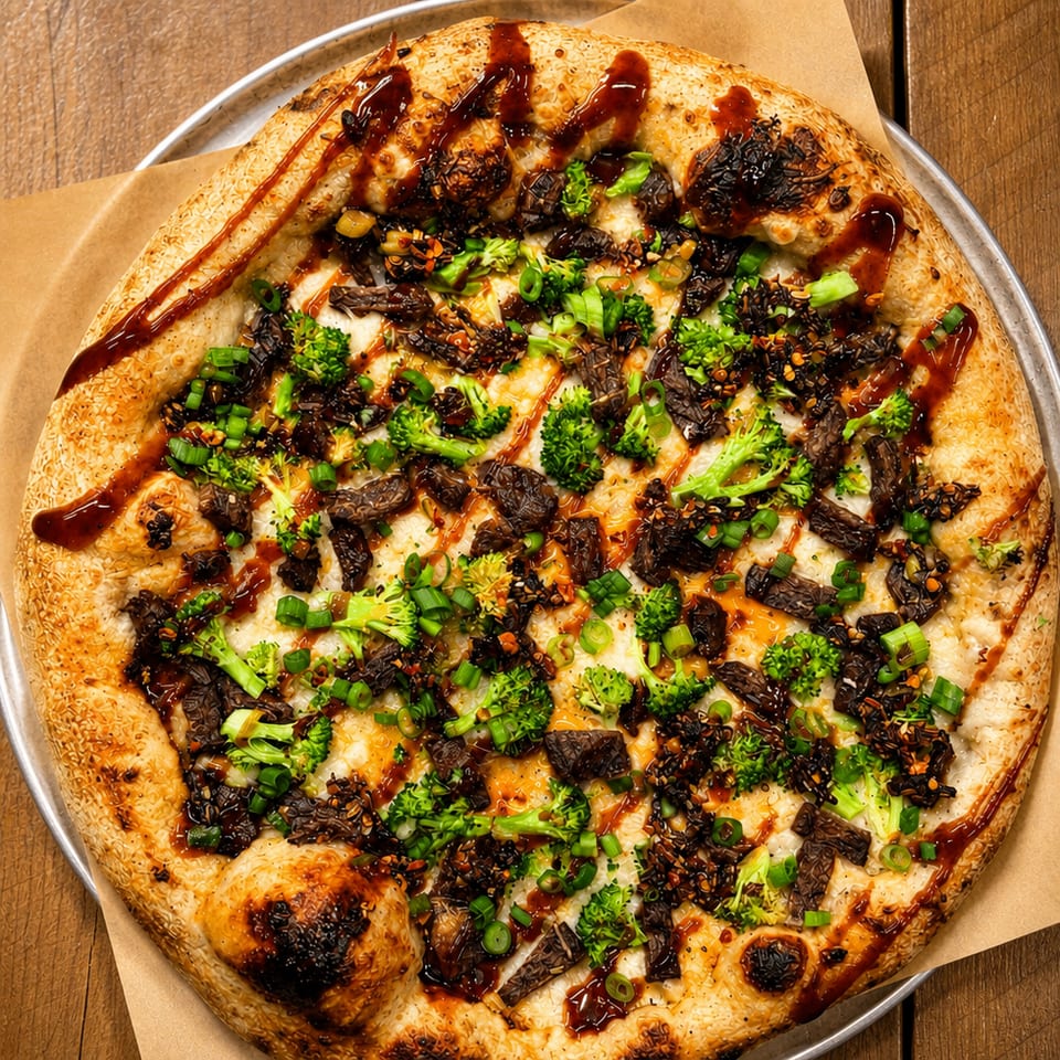 Bulgogi Beef & Broccoli Pizza.