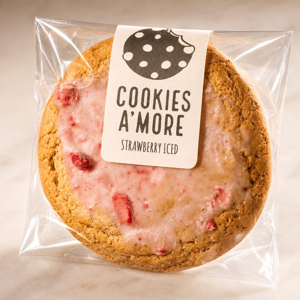 Strawberry Iced Cookie.